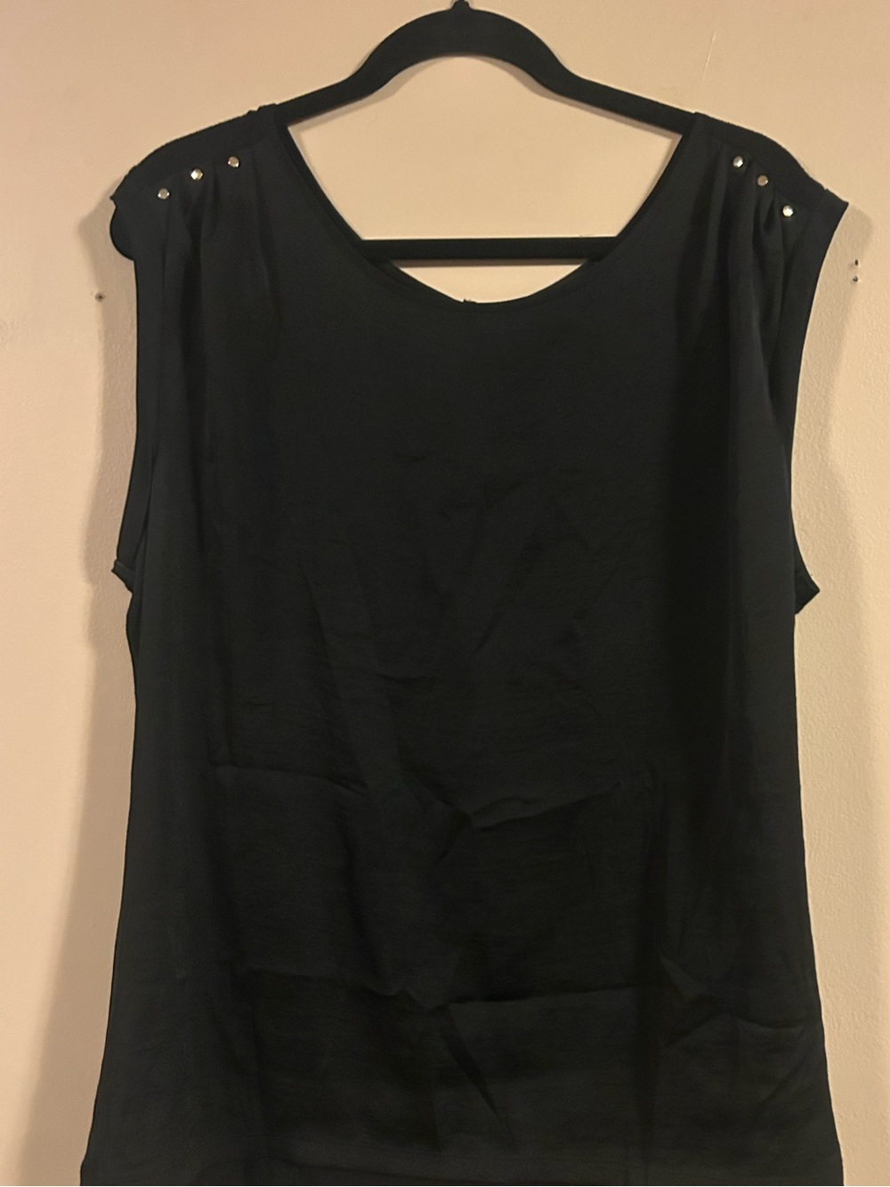 The Limited Black Studded Shoulder Blouse